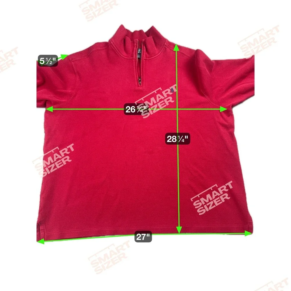 Polo Ralph Lauren Men's XXL Quart Zip Red Pullover Sweater 100% Cotton